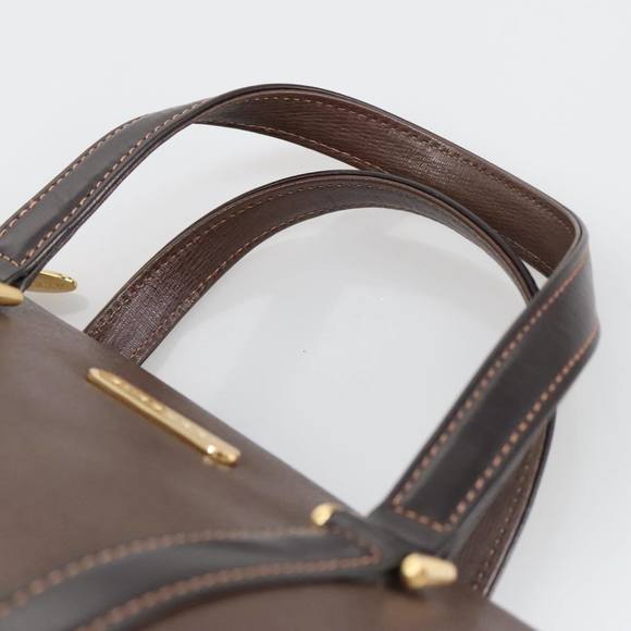BURBERRY Hand Bag Leather Brown Gold Auth yk16155 - Picture 8 of 16